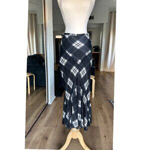 Topshop plaid silky fishtail skirt